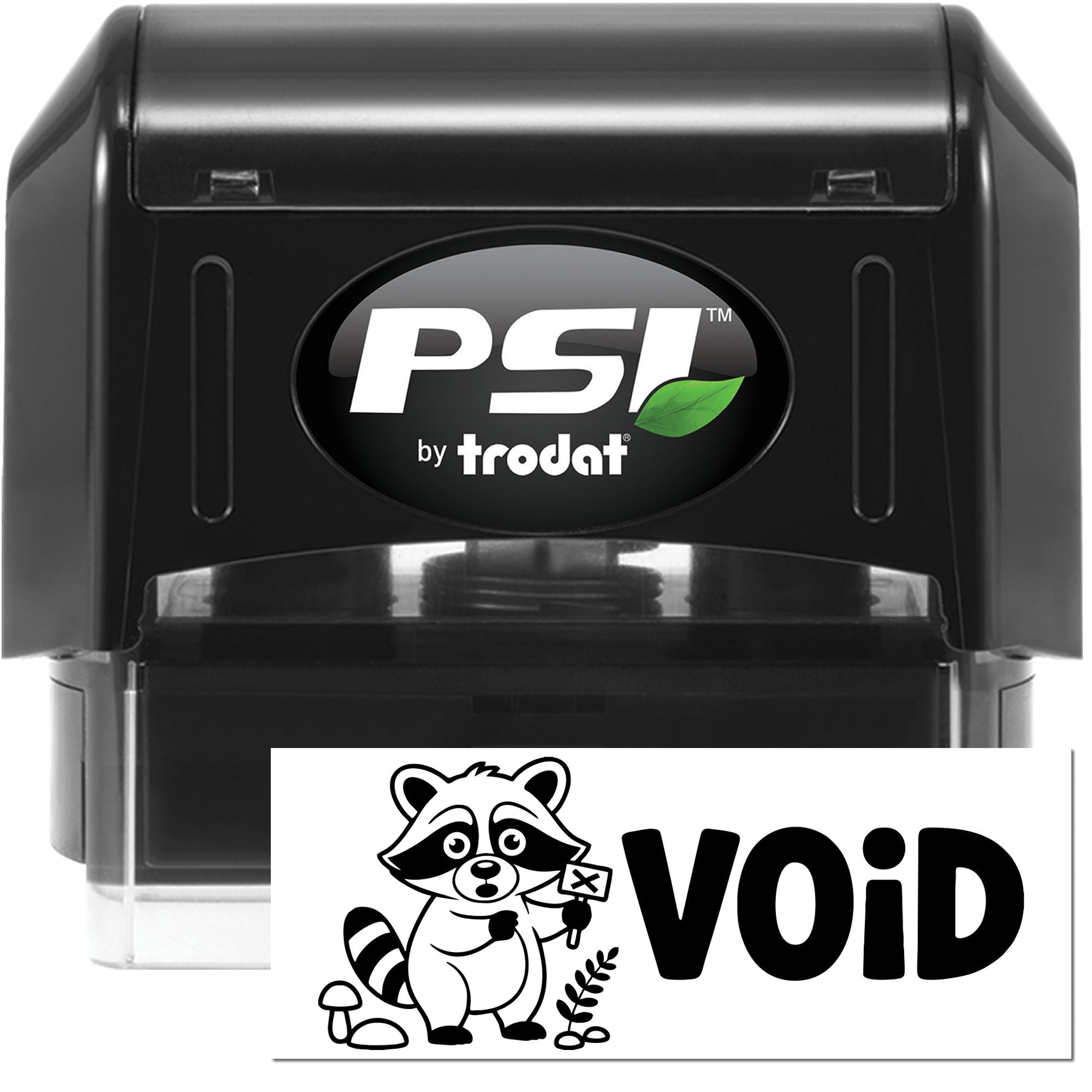 PSI by Trodat self-inking rubber stamp with custom VOID imprint for document control and security marking.