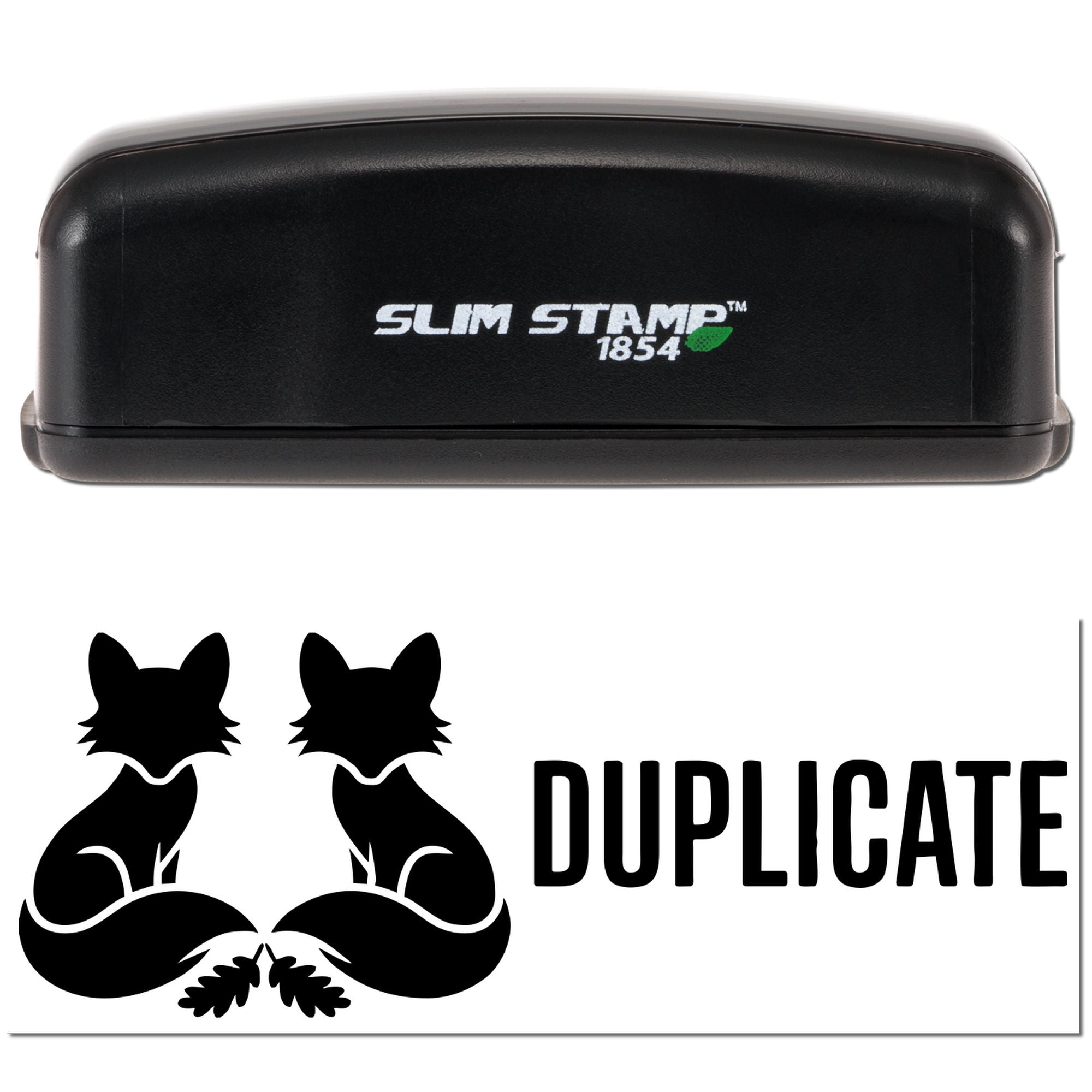 Earthy Duplicate Foxes Pre-Inked Stamp