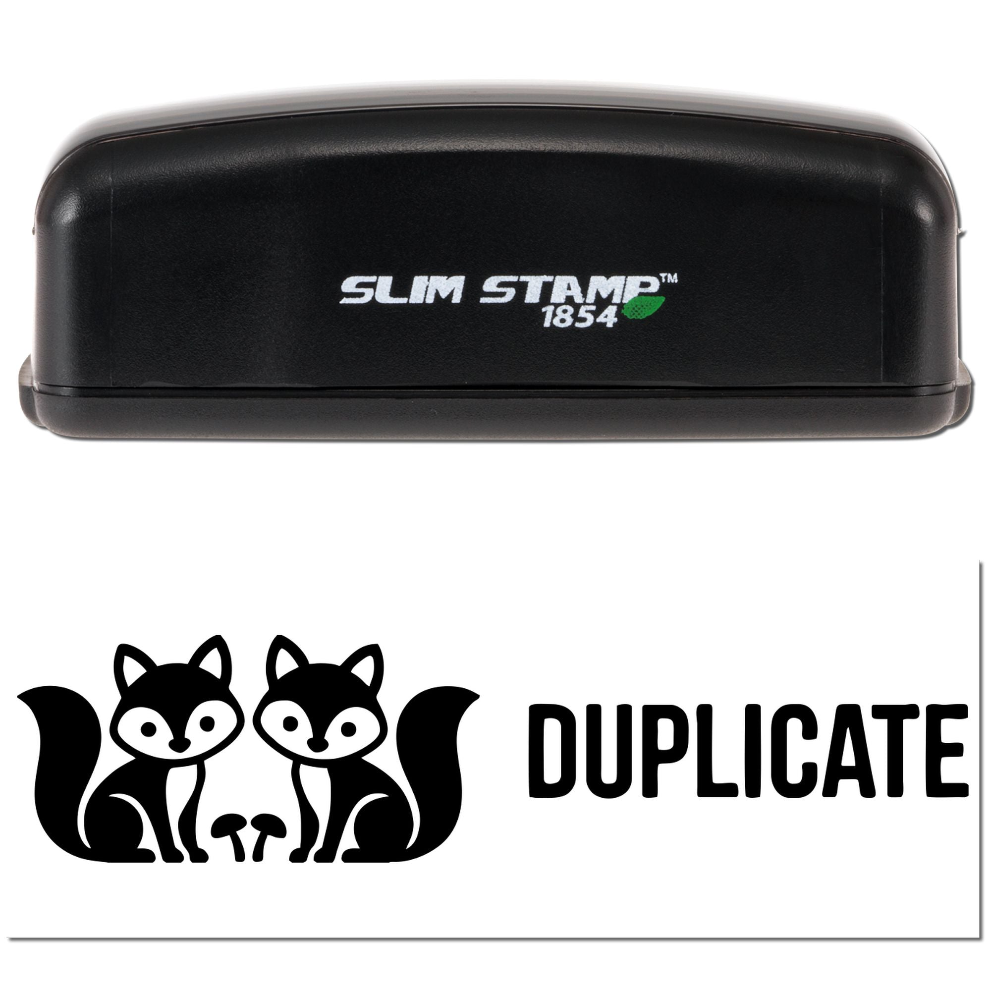 Earthy Twin Foxes Pre-Inked Stamp