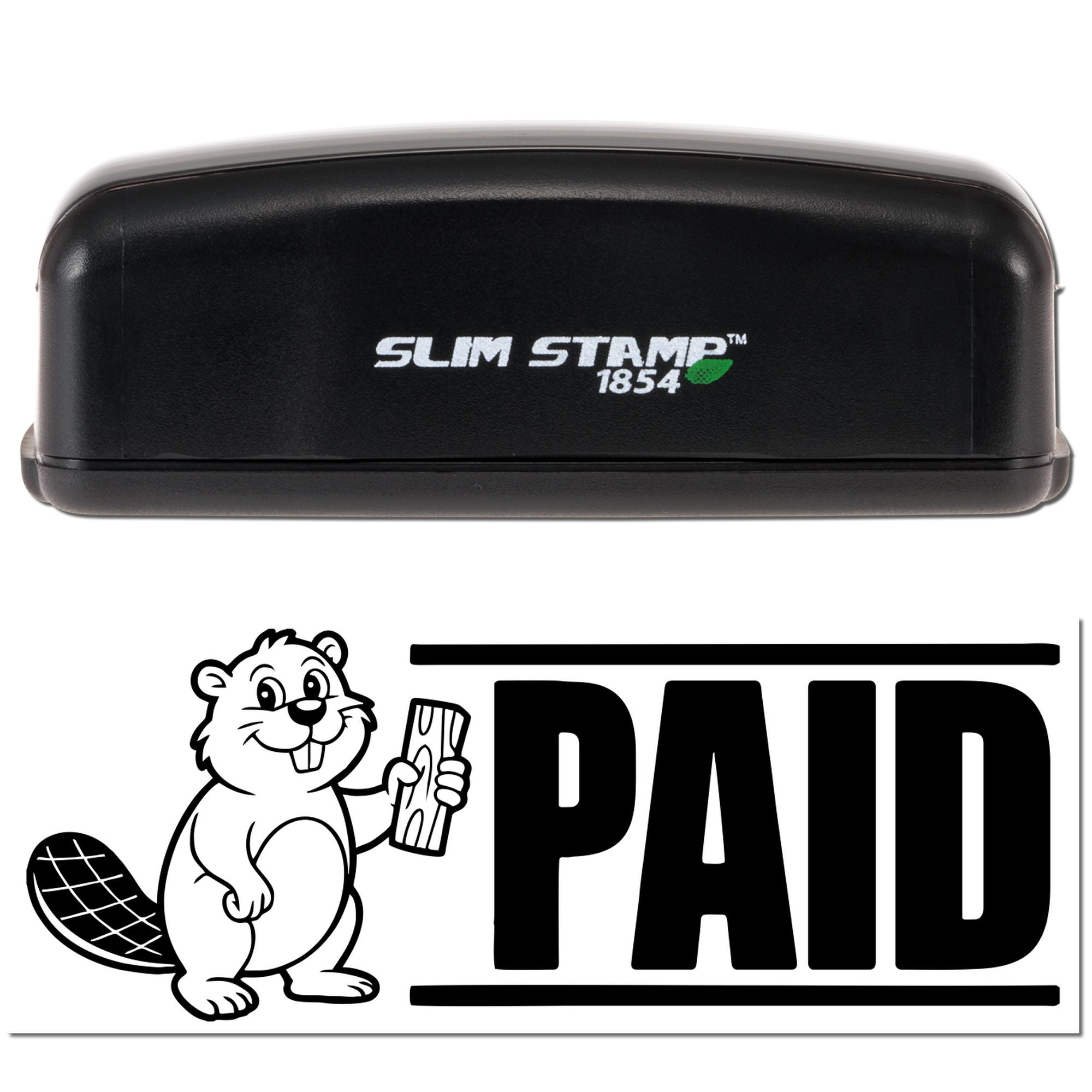 Earthy Paid Beaver Pre-Inked Stamp