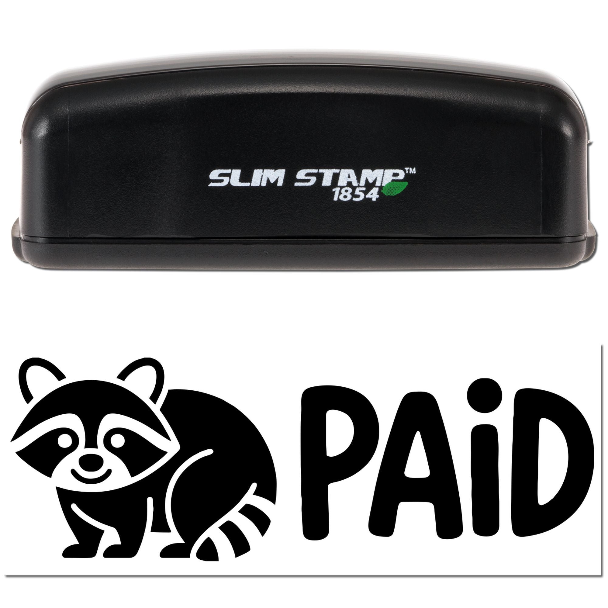 Earthy Paid Raccoon Pre-Inked Stamp