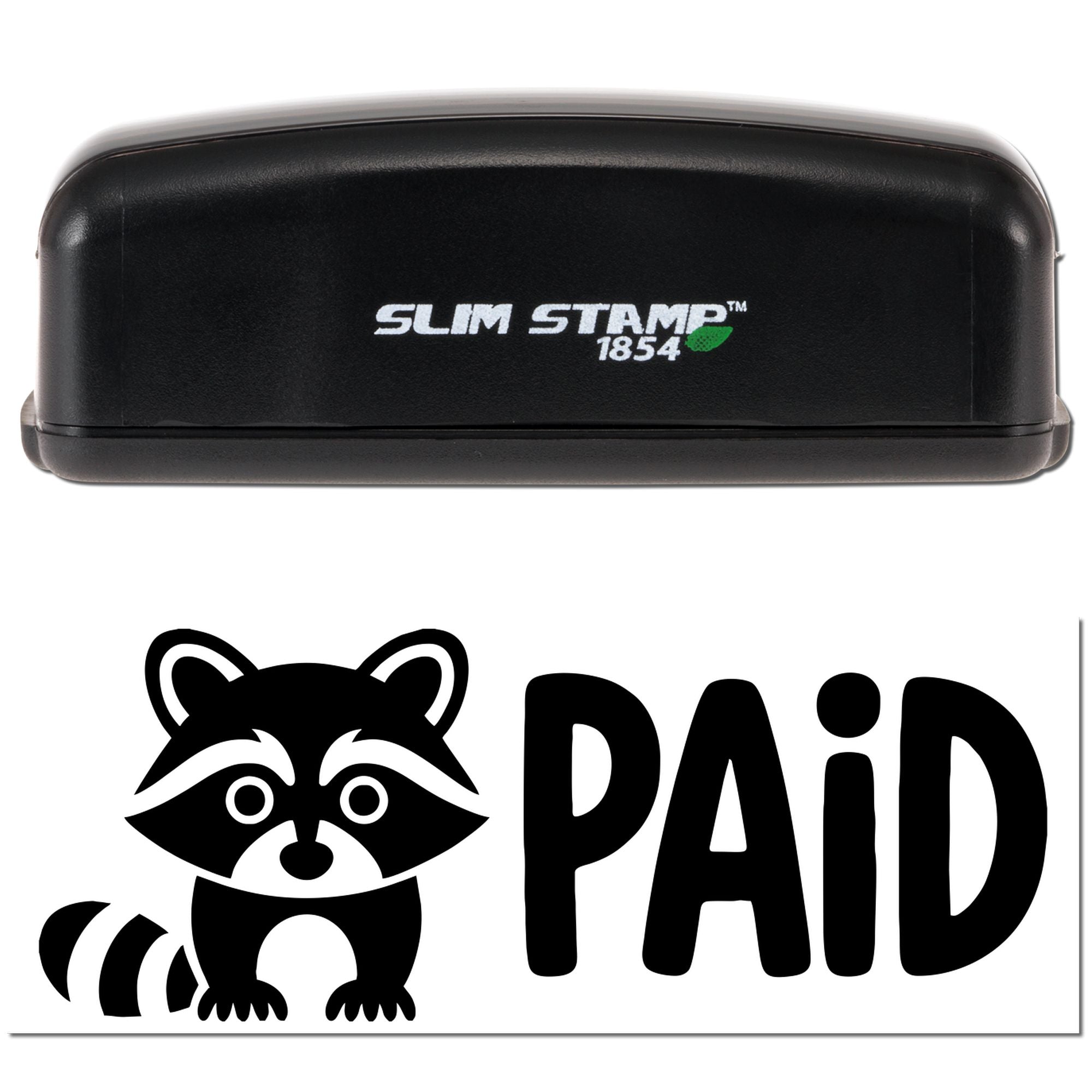 Earthy Paid Raccoon Pre-Inked Stamp