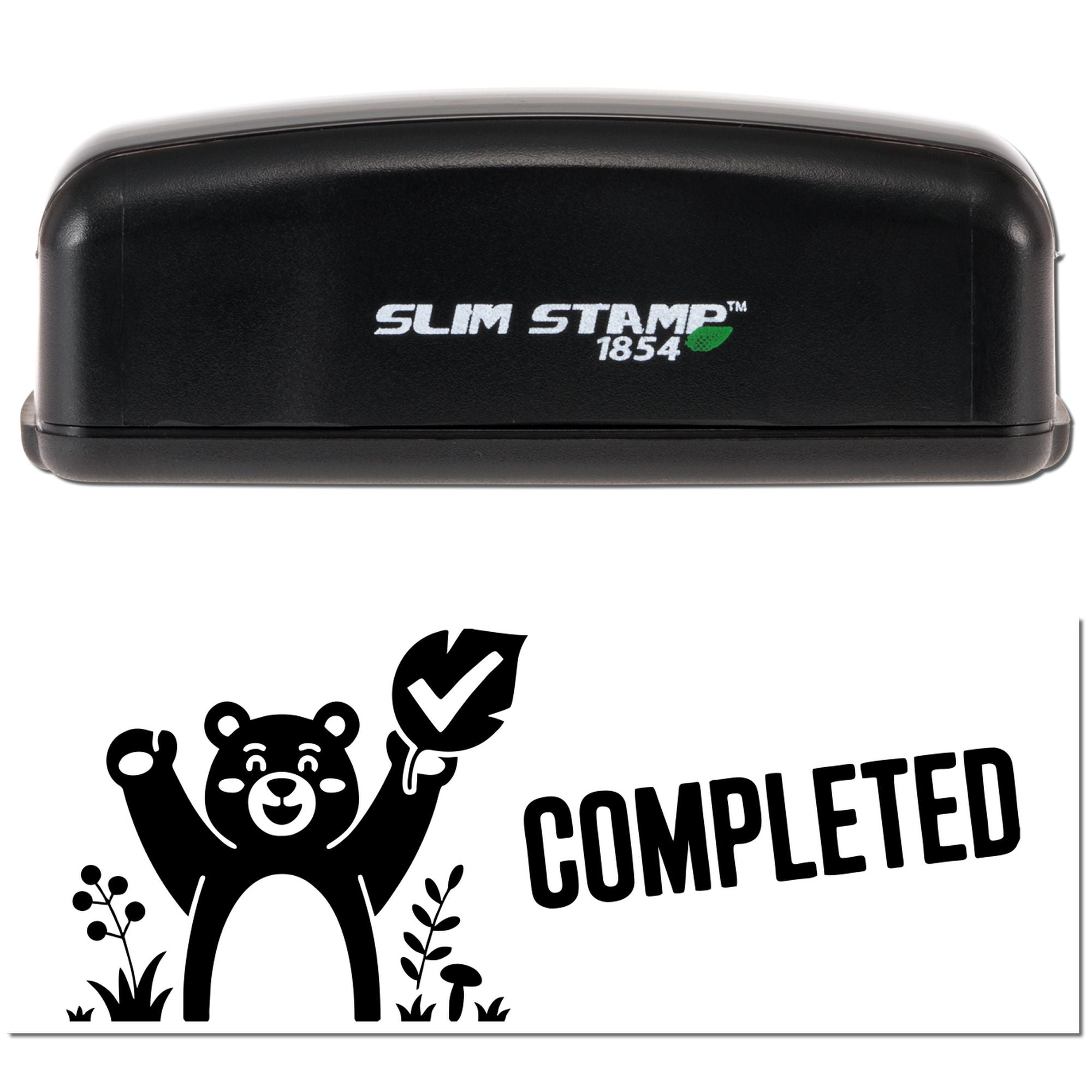 Earthy Victory Bear Pre-Inked Stamp