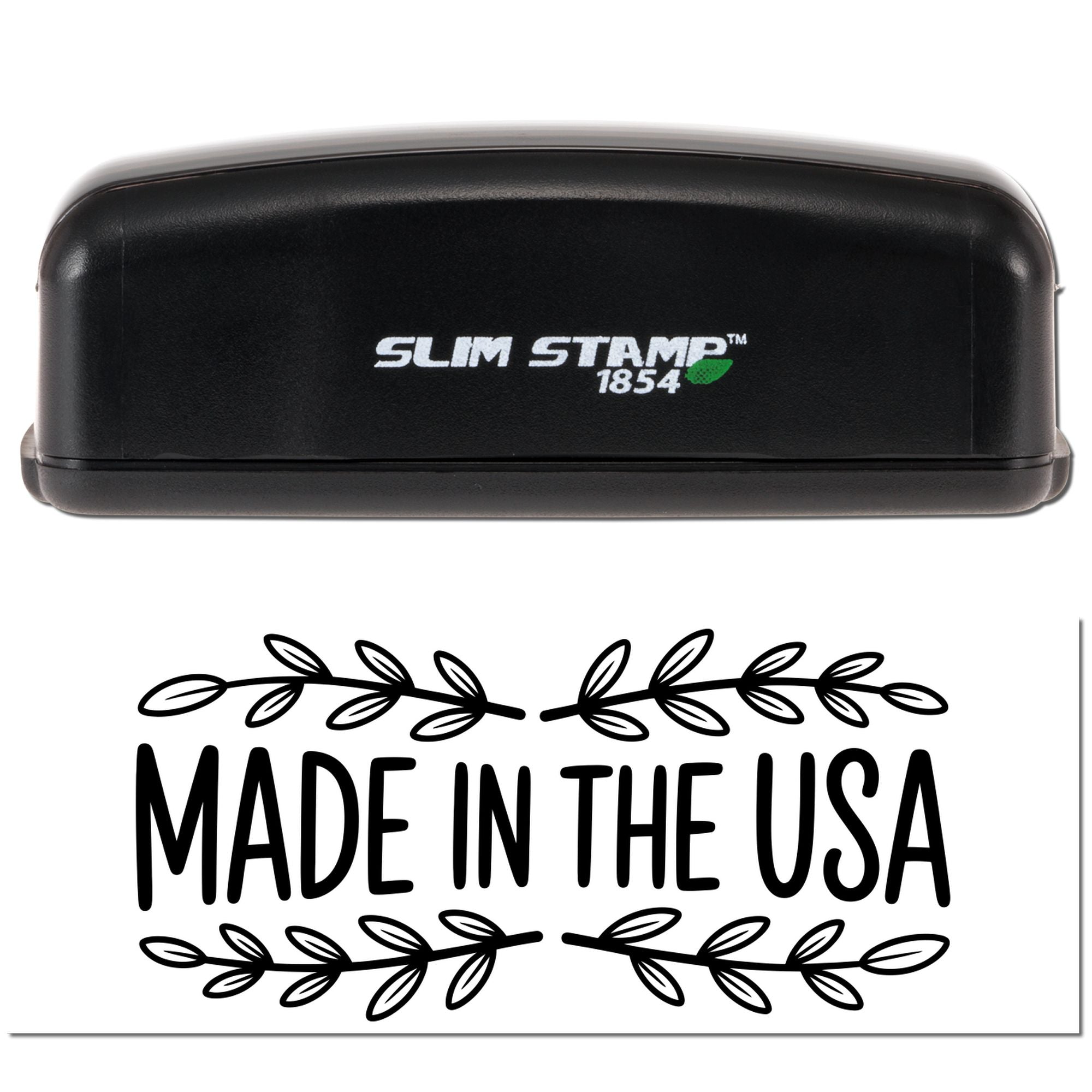 Americana Leaf Box Marking Slim Pre-Inked Stamp