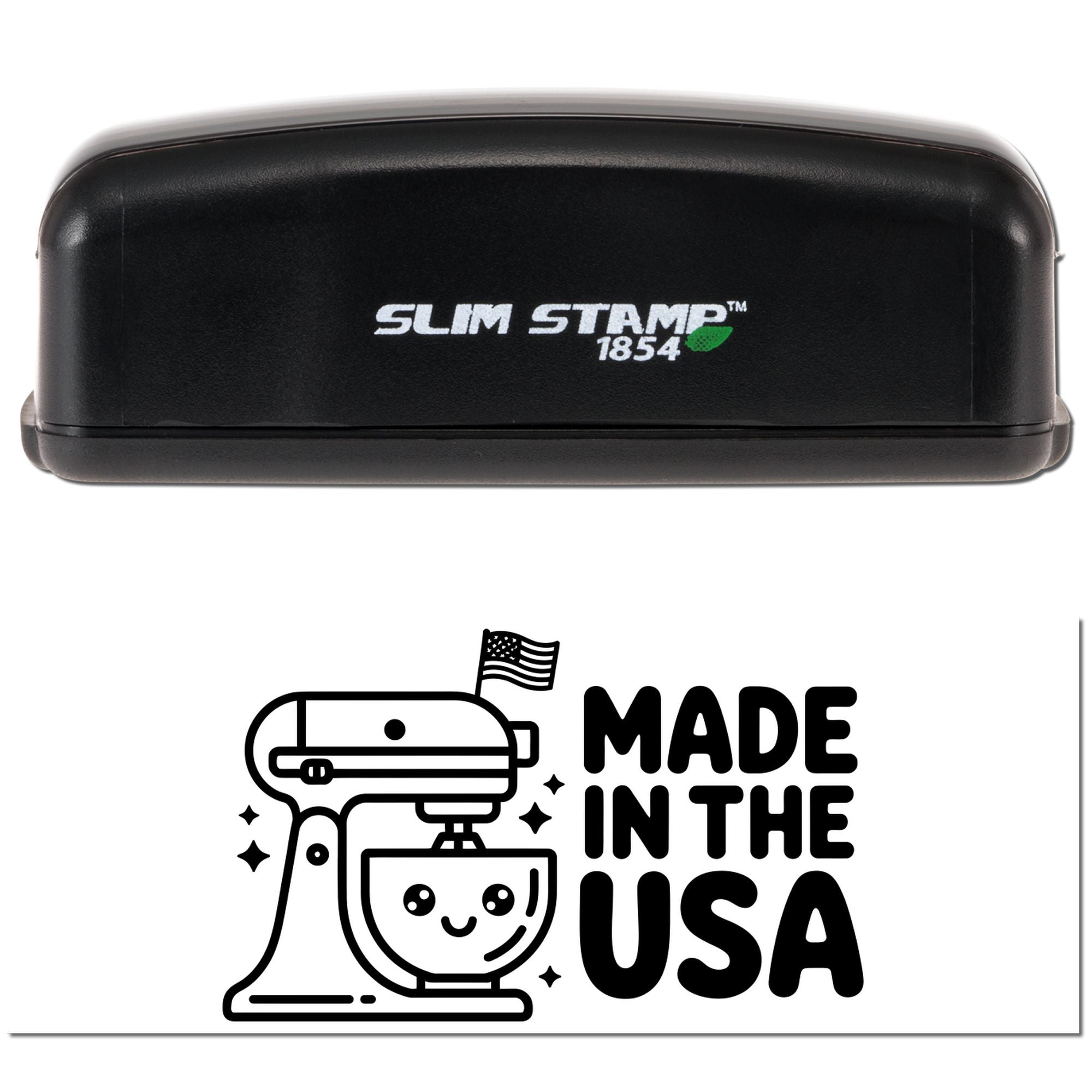 Patriotic Kitchen Mixer Business Name Slim Pre-Inked Stamp