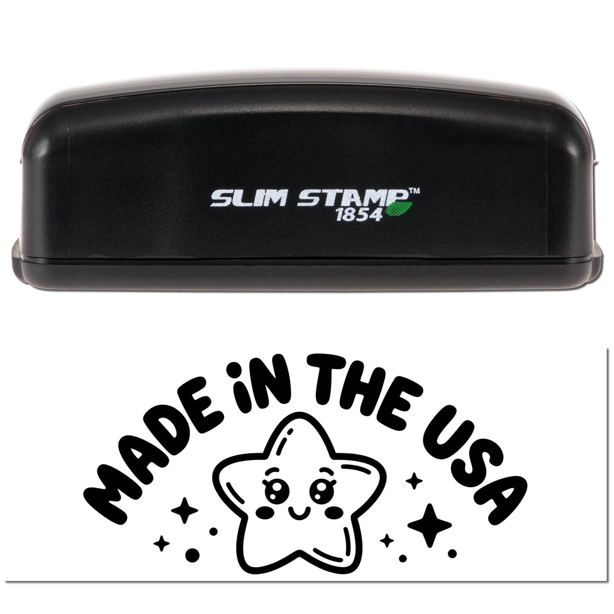 Starry Americana Charm Product Label Slim Pre-Inked Stamp