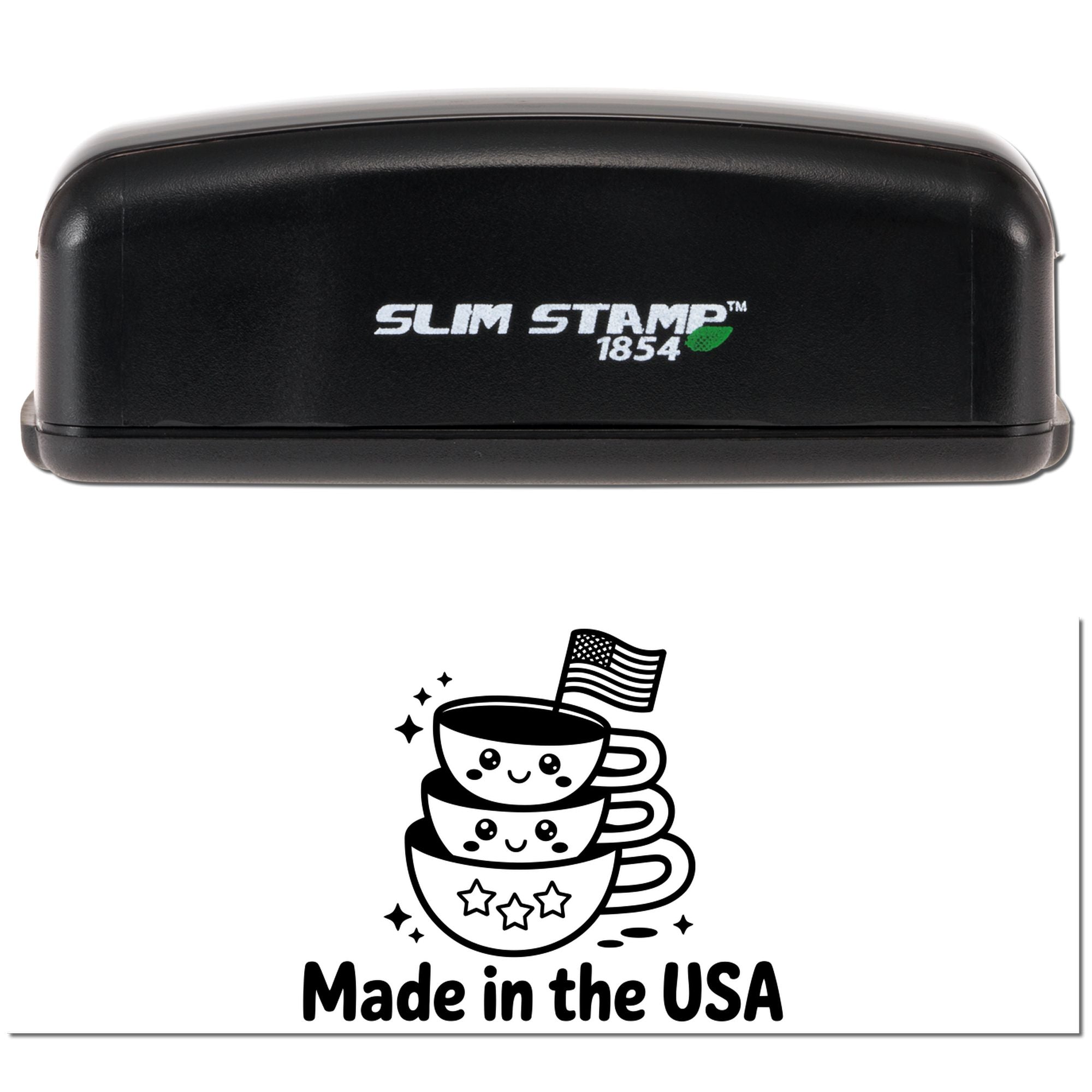 Happy Stack Mugs Shipping Box Slim Pre-Inked Stamp
