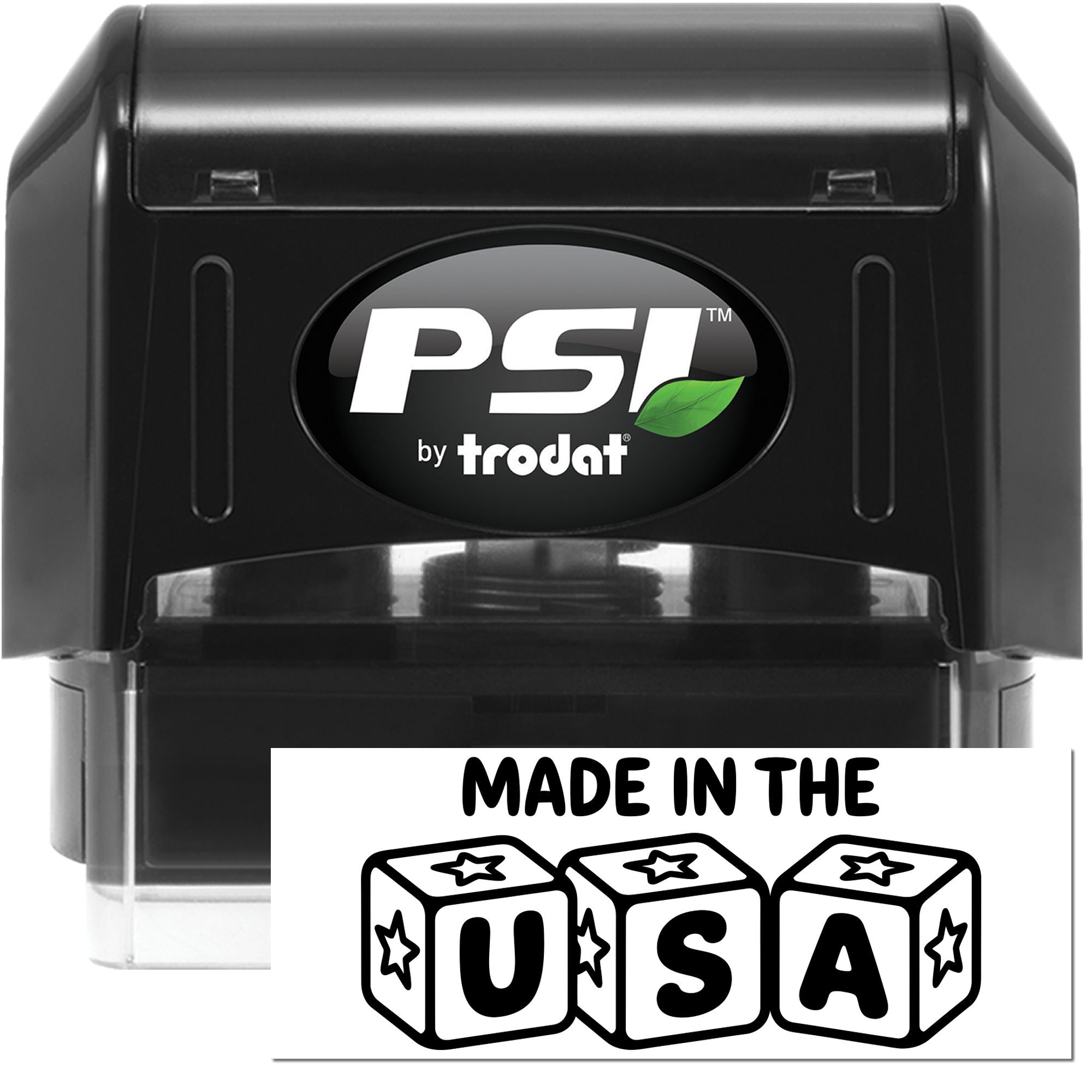 Block Trio Branded Packaging Pre-Inked Stamp