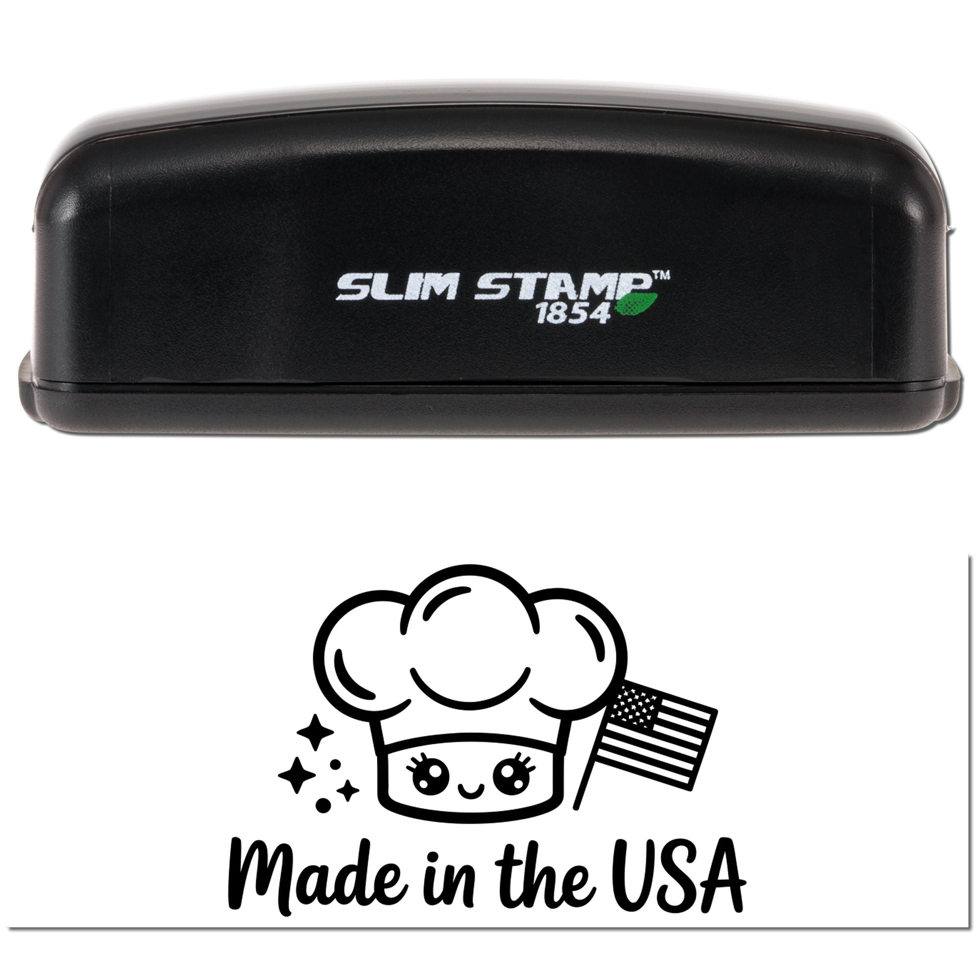 Patriotic Chef Charm Box Marking Slim Pre-Inked Stamp
