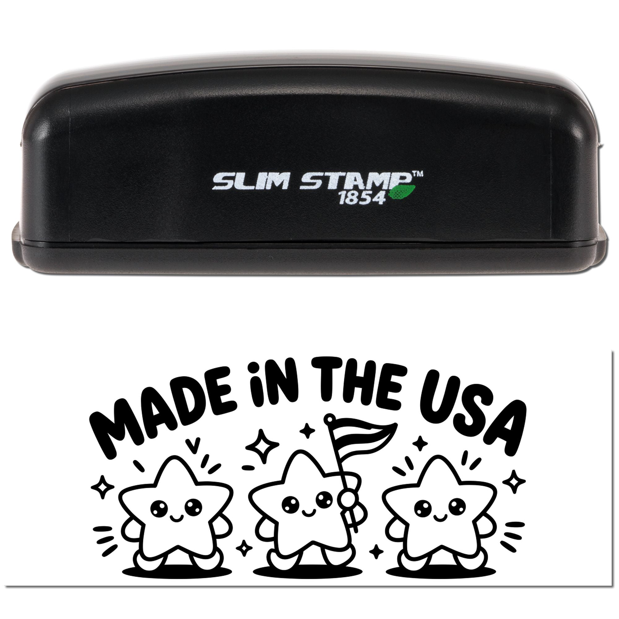 Sparkling Star Crew Business Name Slim Pre-Inked Stamp