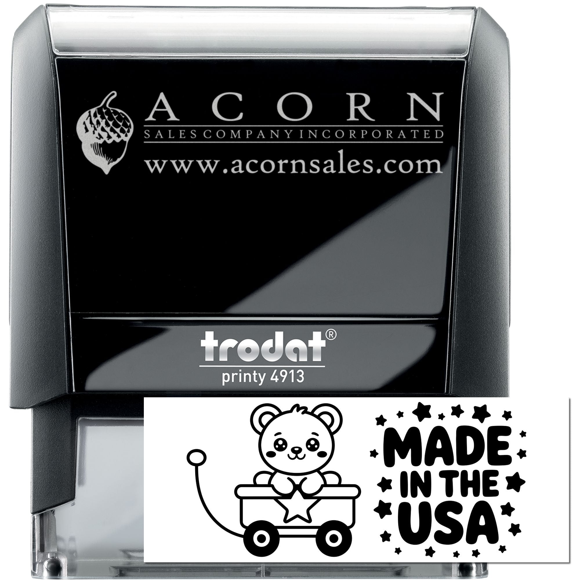 Tiny Bear Wagon Place Of Manufacture Self-Inking Stamp