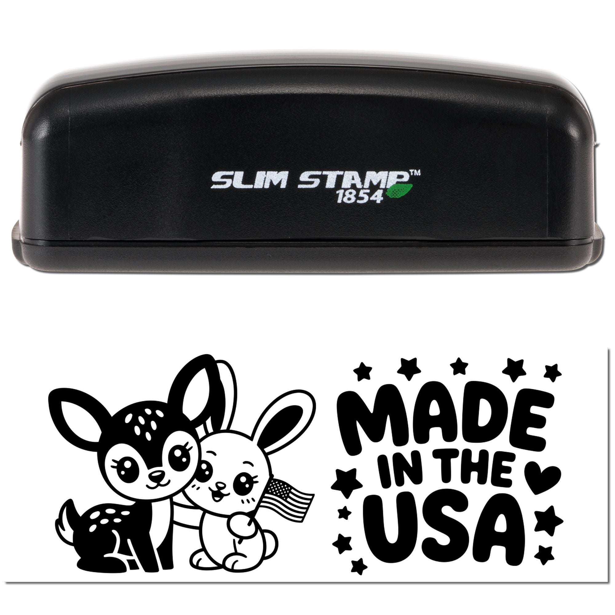 Whimsy Star Bunnies Brand Mark Slim Pre-Inked Stamp
