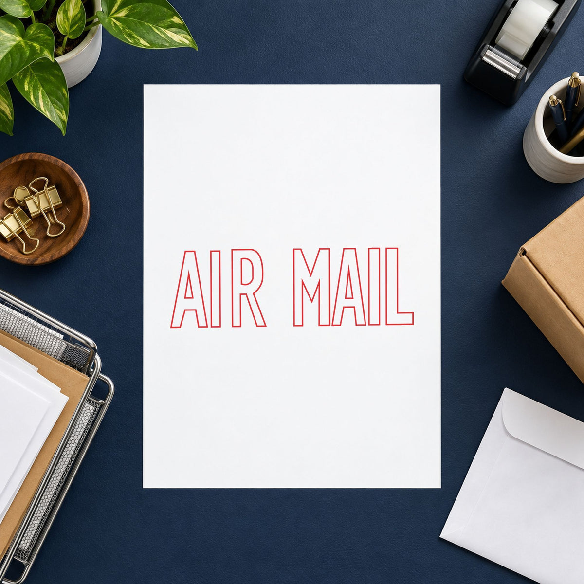 "Air mail" stamp impression made with pre-inked Xstamper 1001