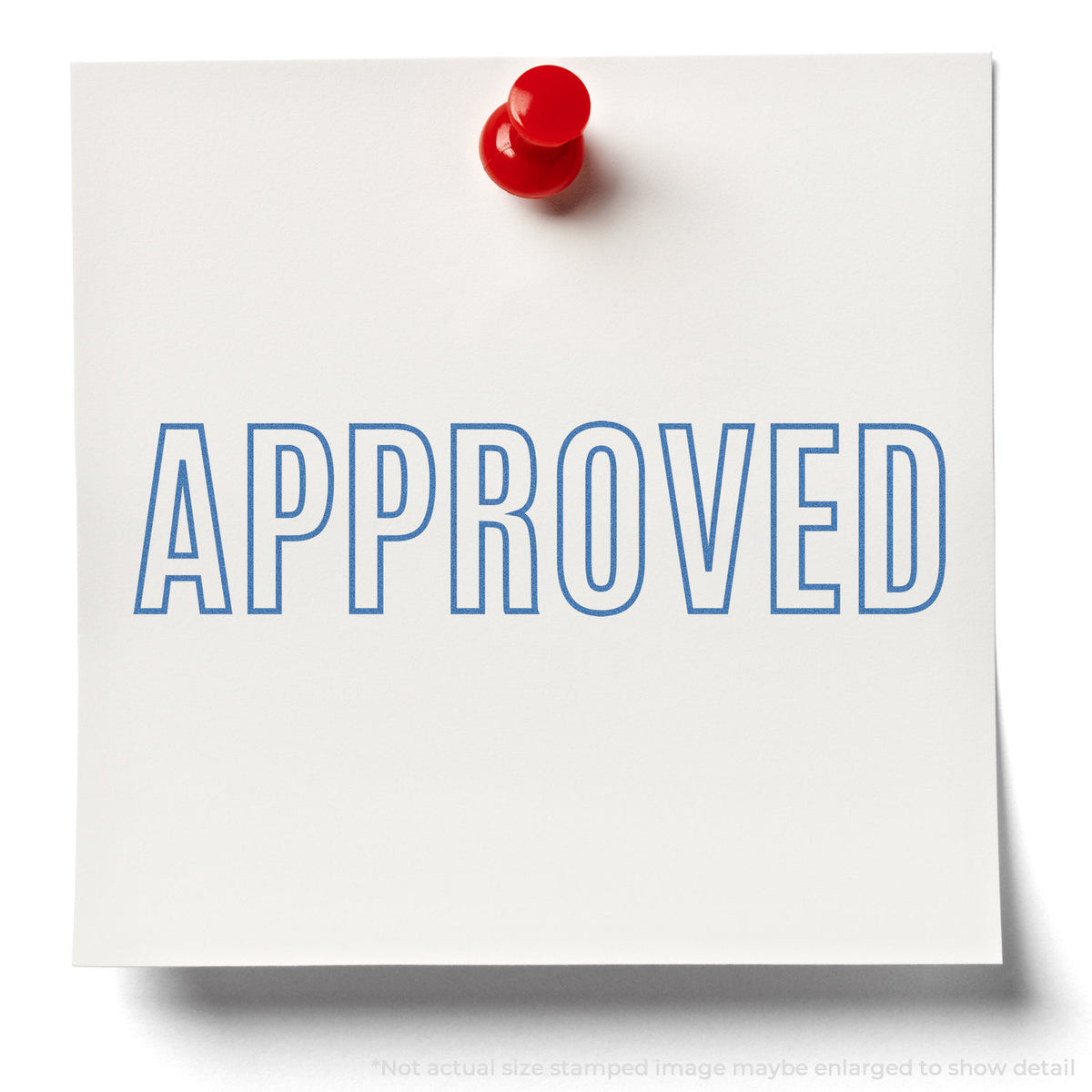 "Approved" stamp impression on light paper stock, Xstamper Approved Stamp