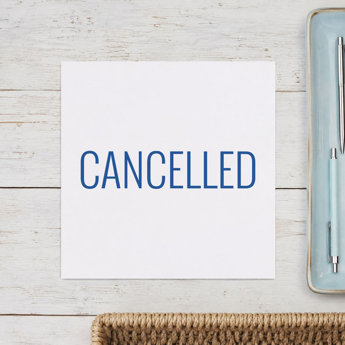 Marking a page "Cancelled" with the Cancelled Stamp For Account Paperwork