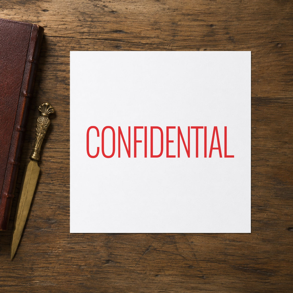 "Confidential" mark added to paperwork with a pre-inked Xstamper stamp