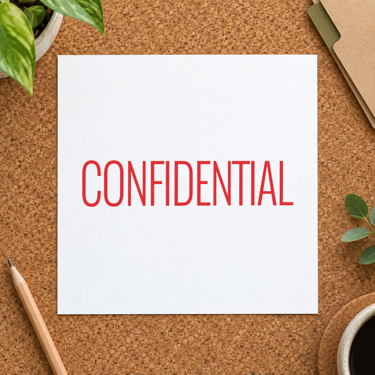 "Confidential" stamp mark in everyday office use, Xstamper 1130