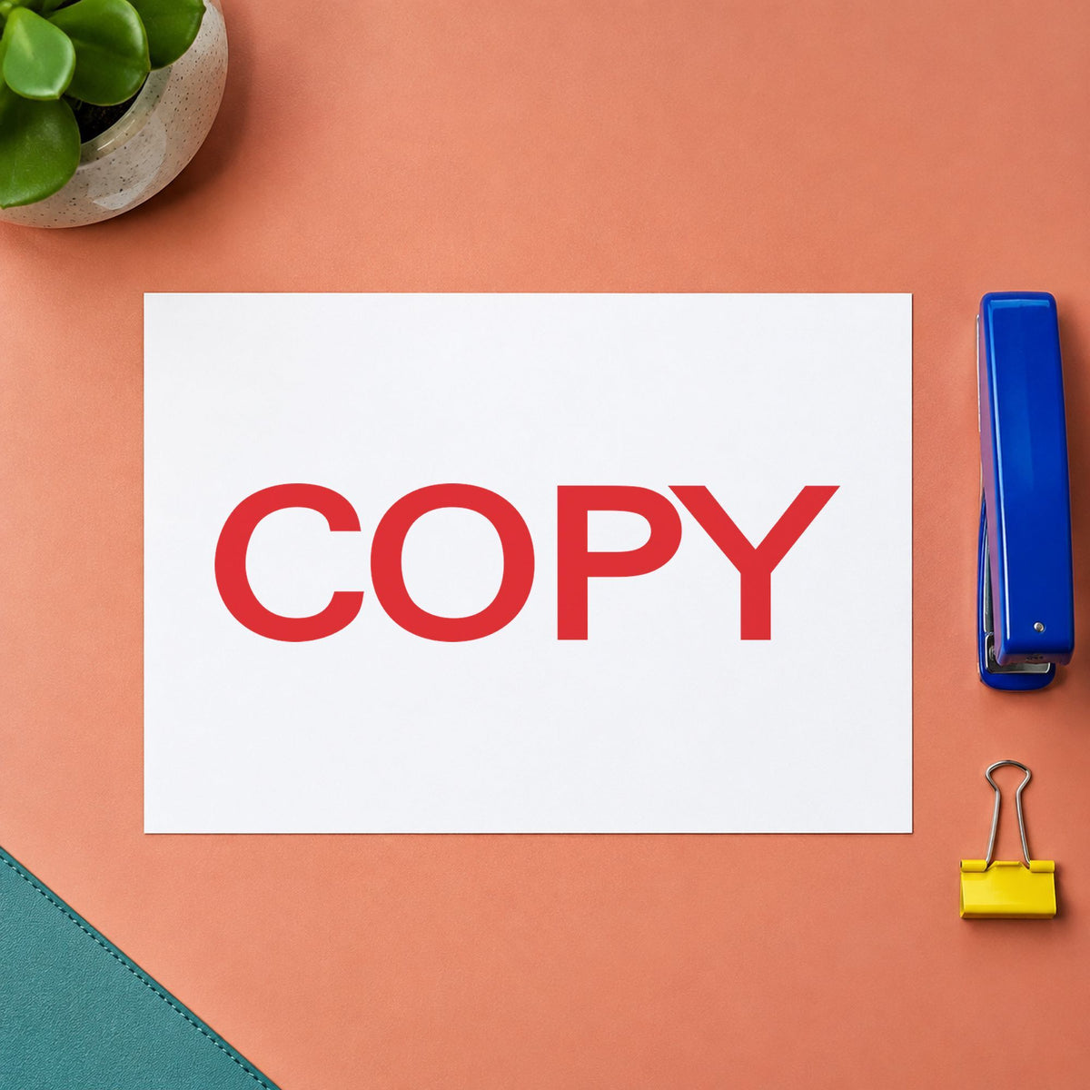 "Copy" stamp impression made with pre-inked Xstamper 1359