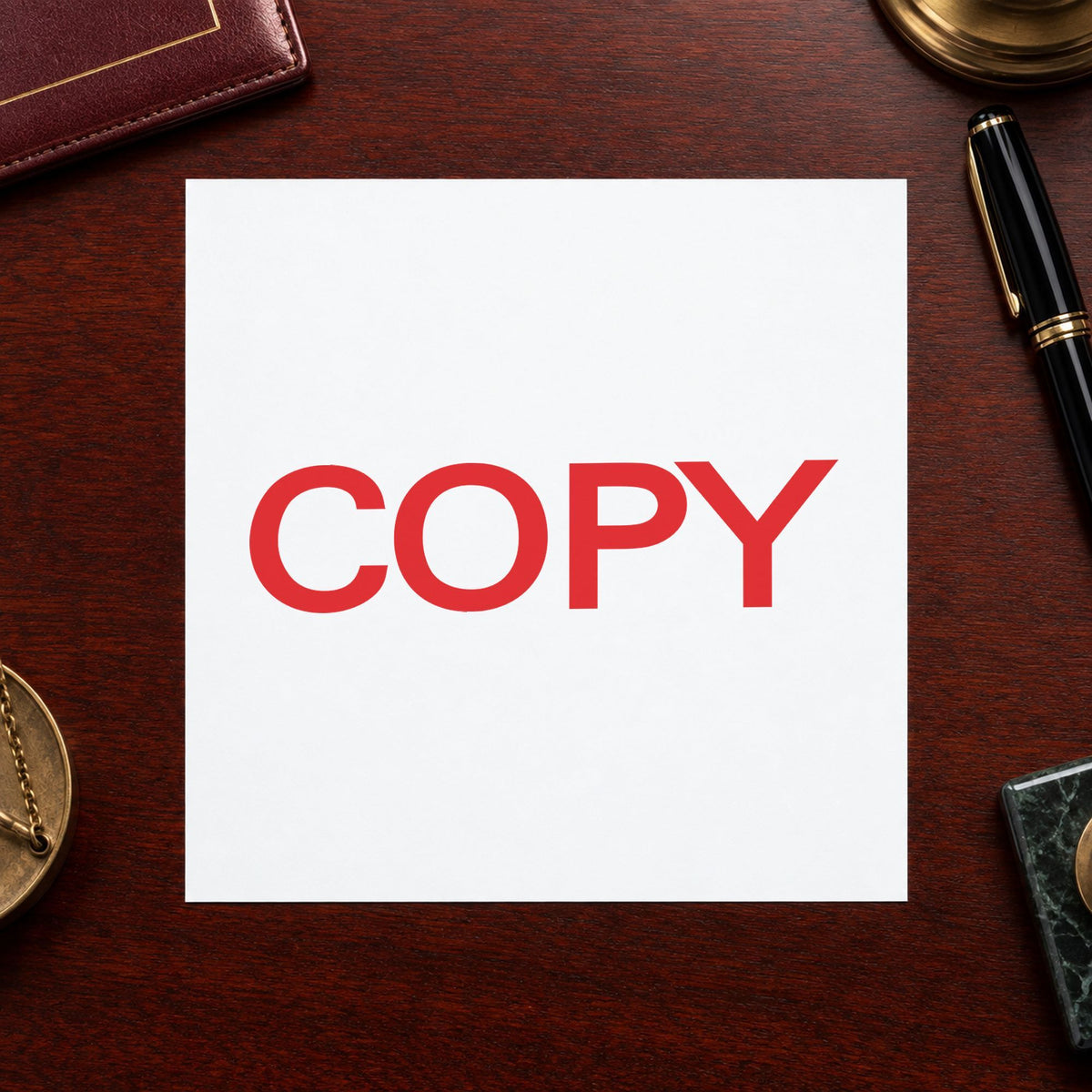 Crisp "Copy" imprint produced by the Bold Red Copy Stamp
