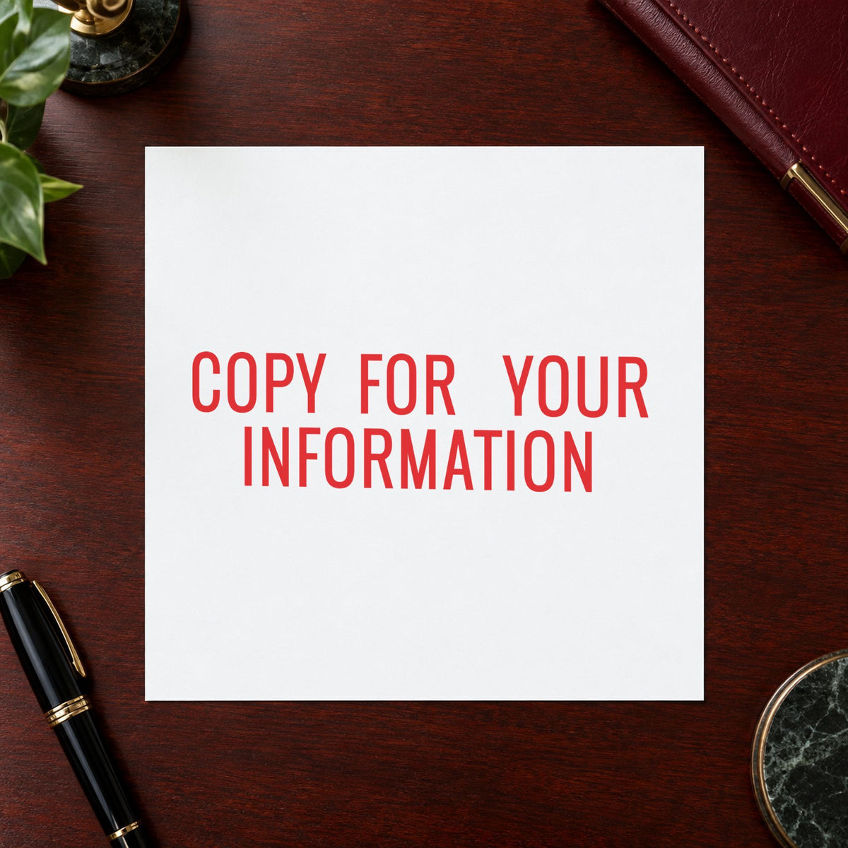 Xstamper Copy For Your Information Stamp leaving a clean "Copy for your information" impression