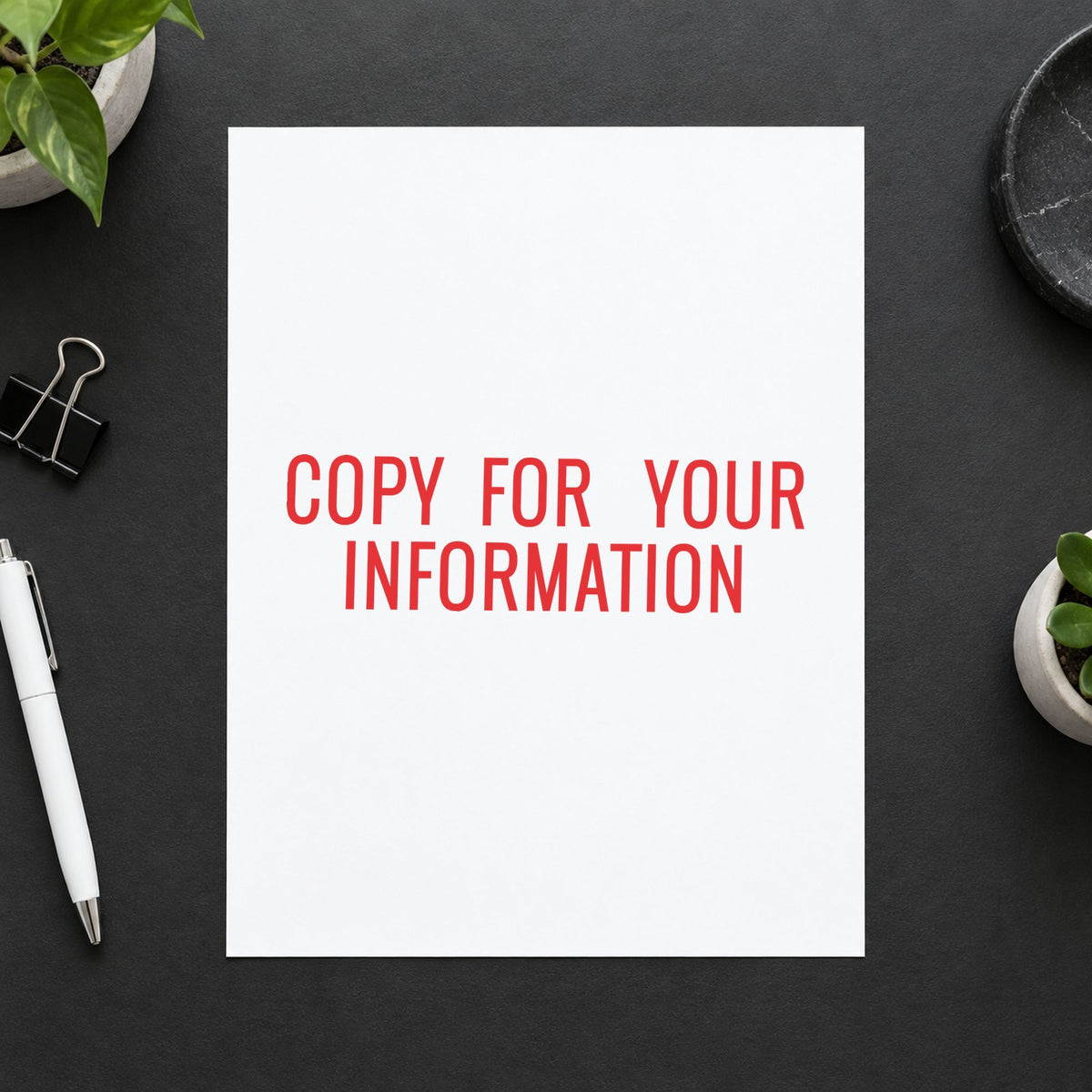 Marking a page "Copy for your information" with the Xstamper Copy For Your Information Stamp