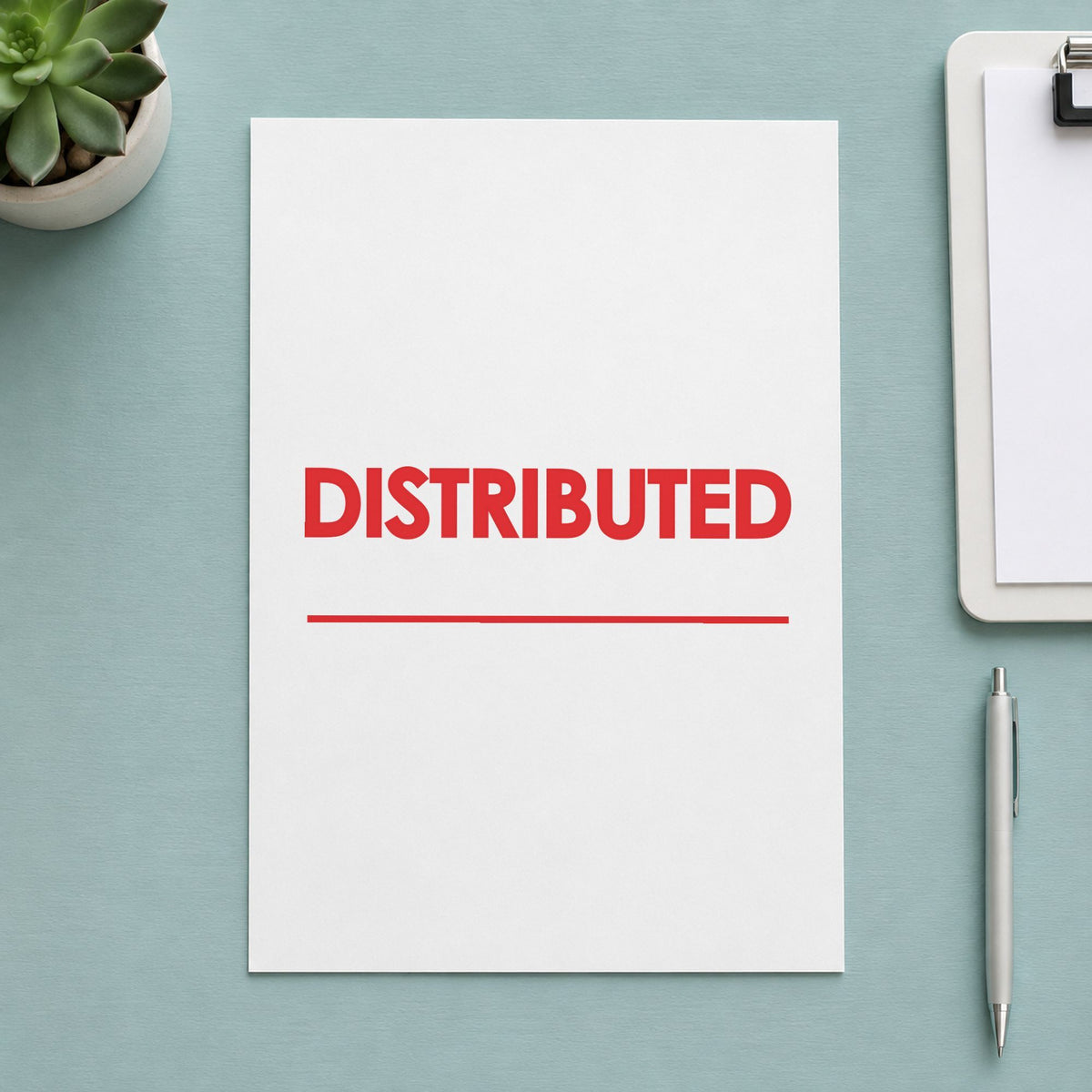 Distributed Document Stamp leaving a clean "Distributed" impression