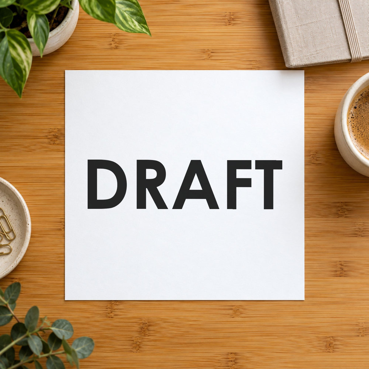 Crisp "Draft" imprint produced by the Xstamper Draft Stamp – Black Pre-Inked