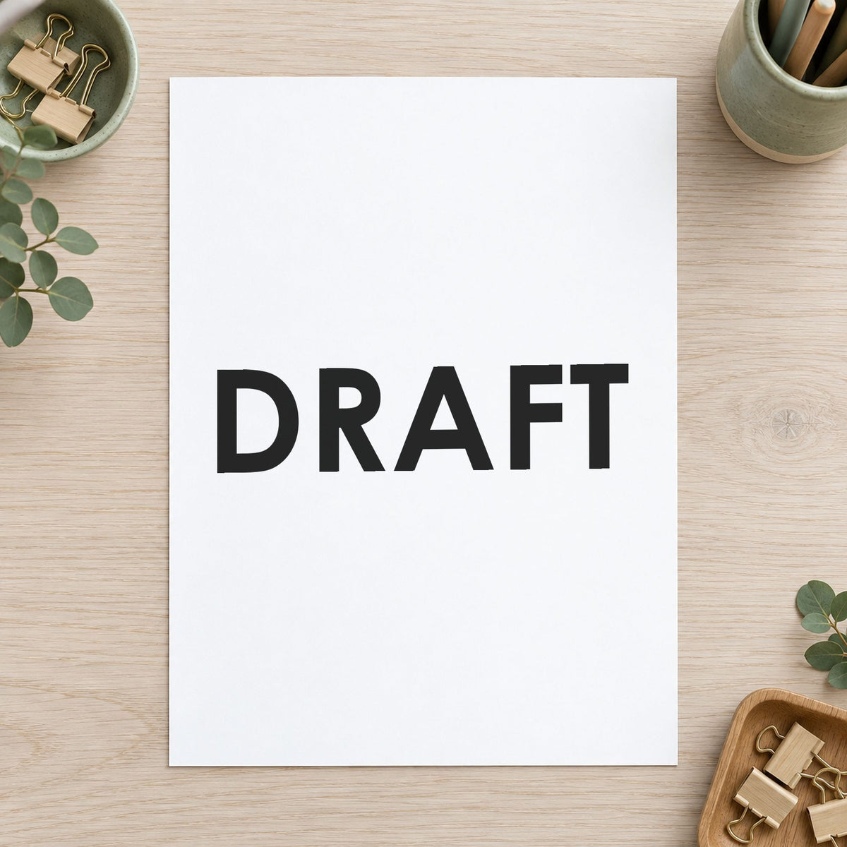 "Draft" mark added to paperwork with a pre-inked Xstamper stamp