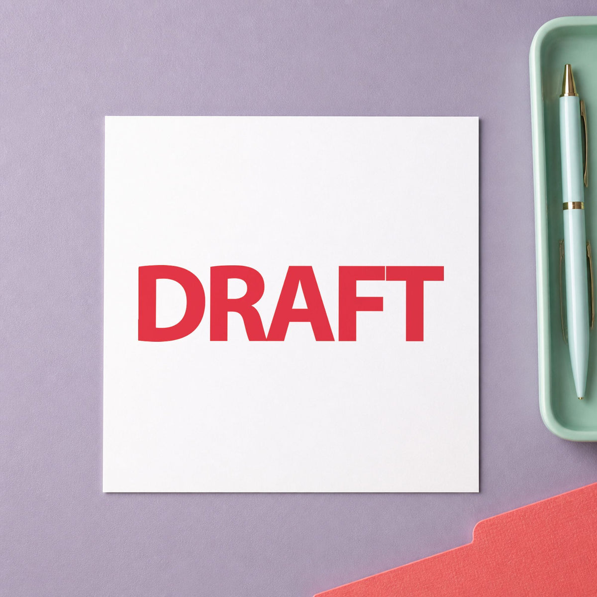 Draft Stamp For Document Review – Red Pre-Inked Xstamper leaving a clean "Draft" impression