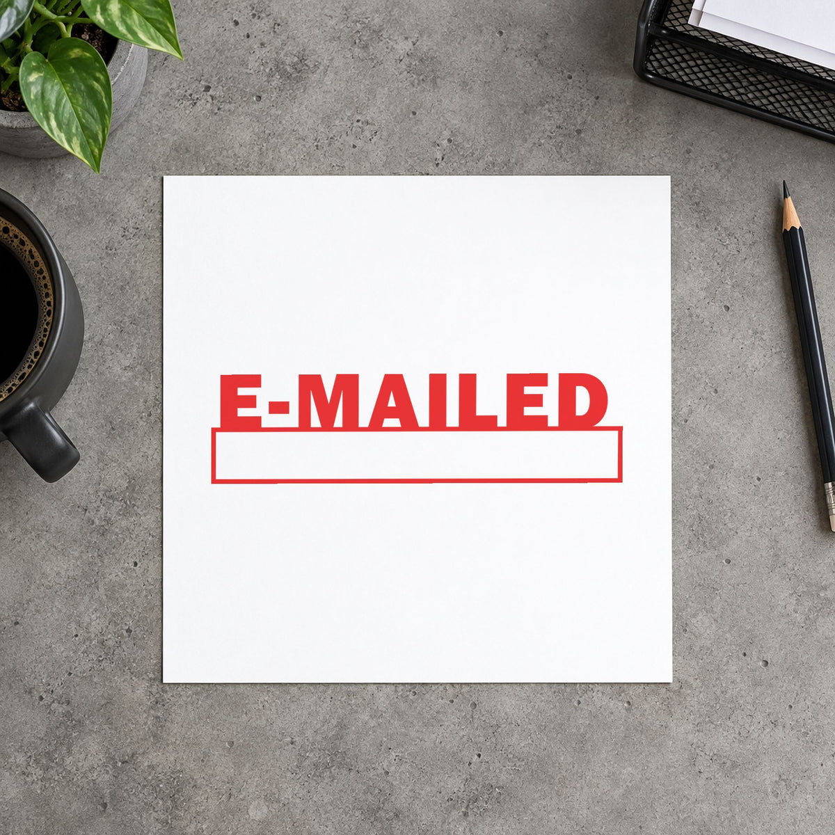 "E-mailed" imprint stamped on a document with the E-Mailed Stamp
