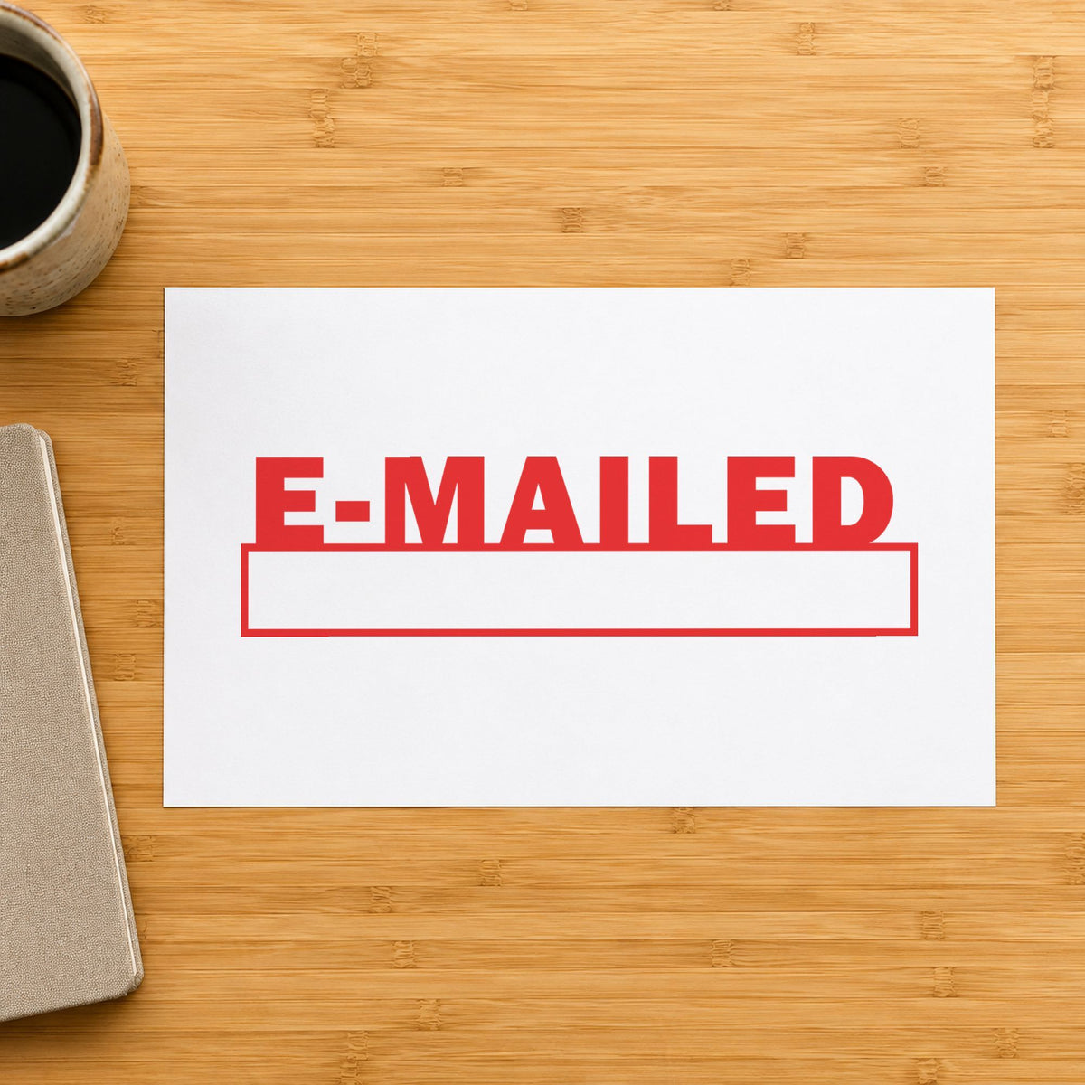Crisp "E-mailed" imprint produced by the E-Mailed Stamp