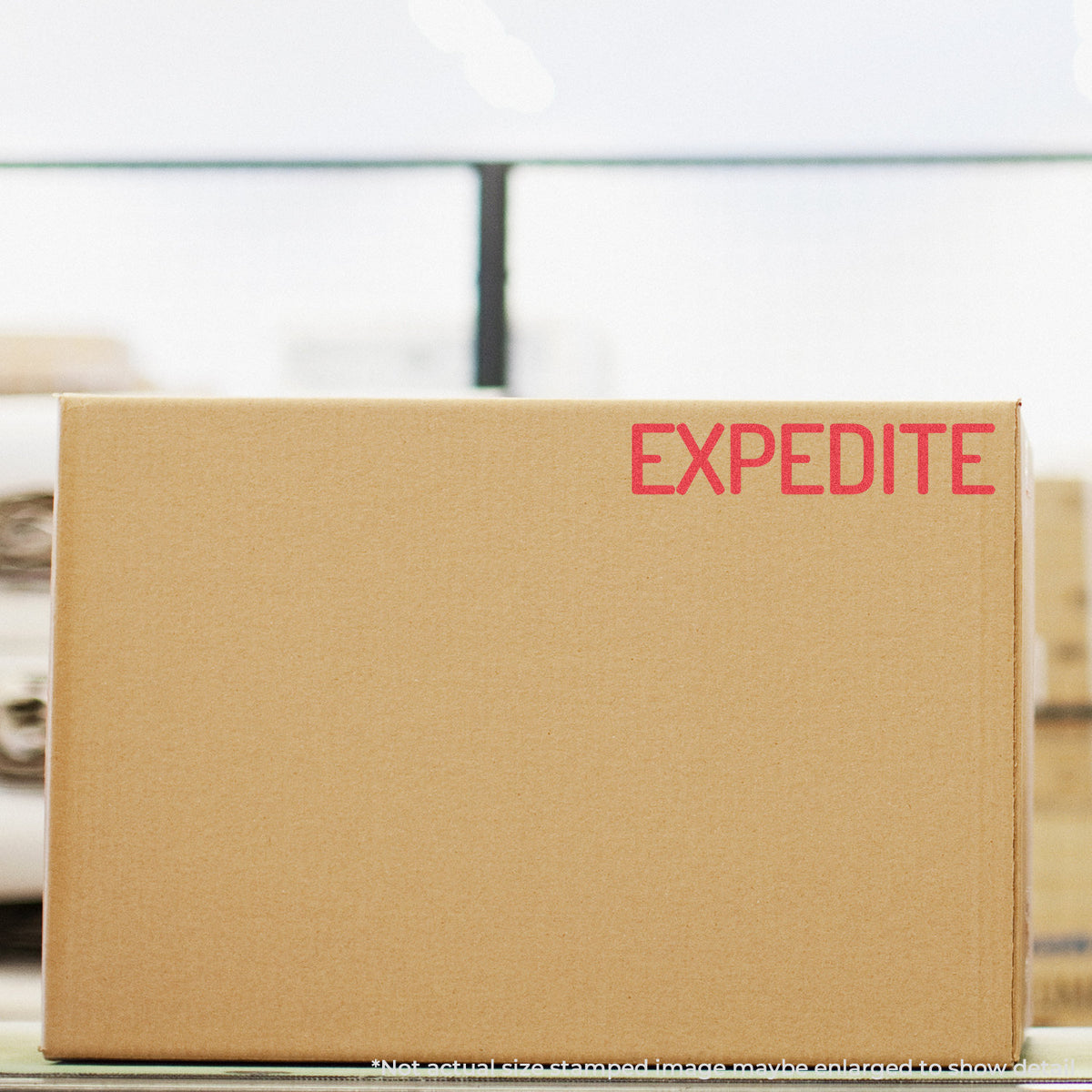 "Expedite" imprint used to flag items for handling, Xstamper Expedite Stamp