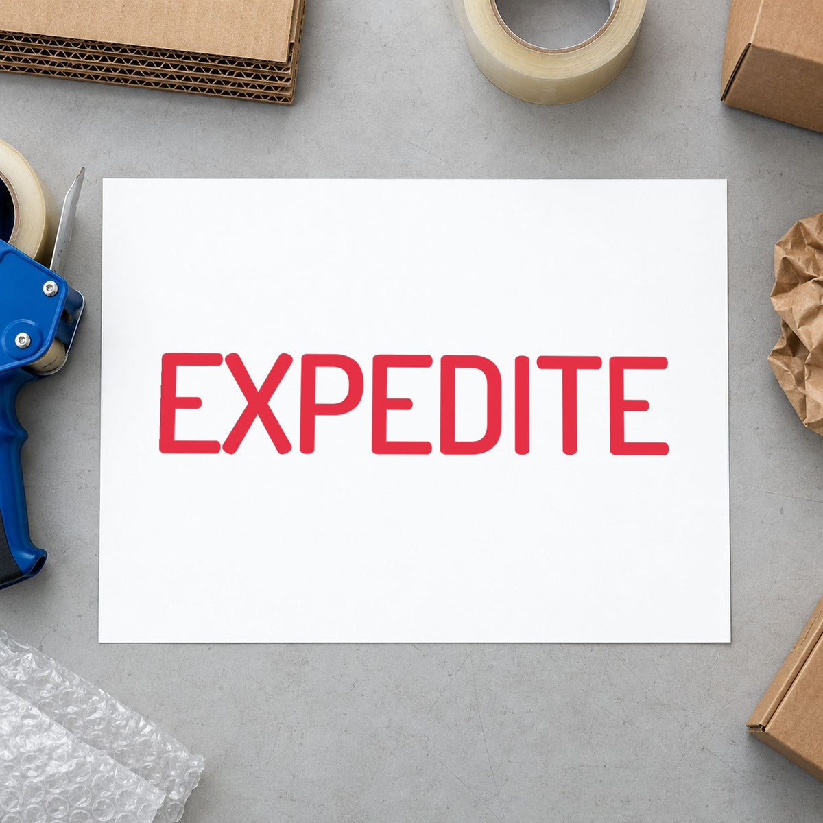 Marking a page "Expedite" with the Xstamper Expedite Stamp