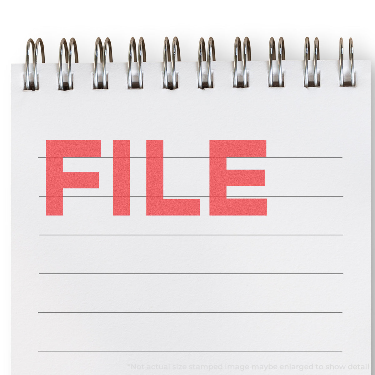 "File" mark stamped for document handling, Xstamper 1051 stamp