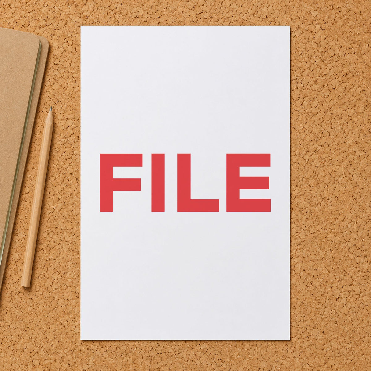 "File" mark added to paperwork with a pre-inked Xstamper stamp