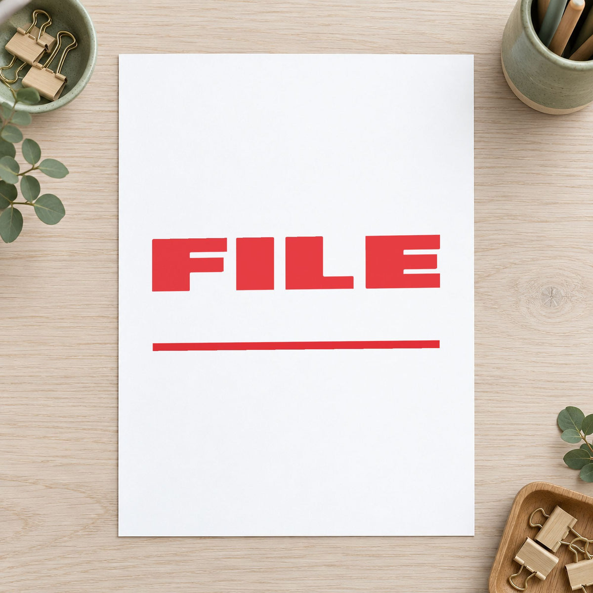 "File" stamp mark in everyday office use, Xstamper 1217