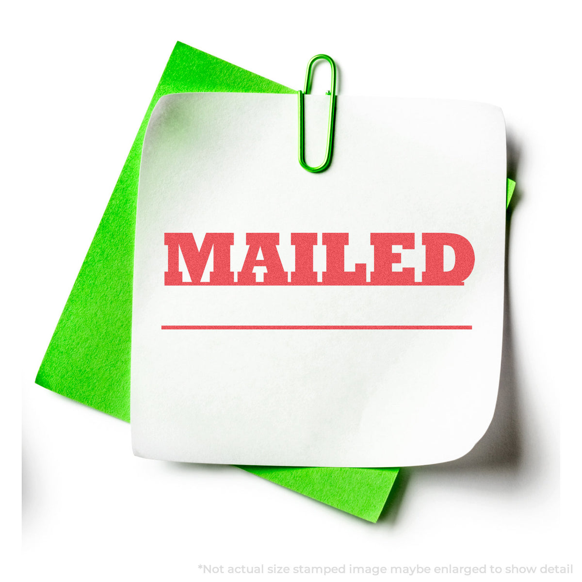 "Mailed" stamp impression on light paper stock, Mailed Stamp For Mail Processing