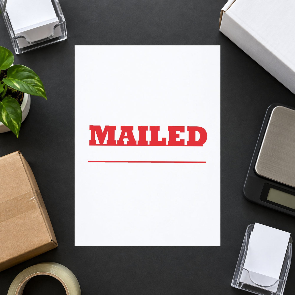 Marking a page "Mailed" with the Mailed Stamp For Mail Processing
