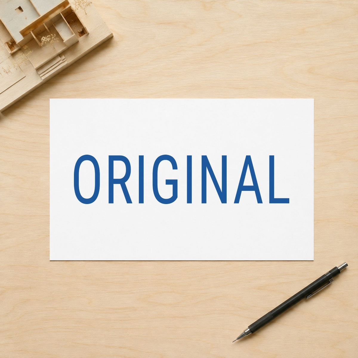 "Original" imprint at 1/2 x 1-5/8 in, no separate ink pad required
