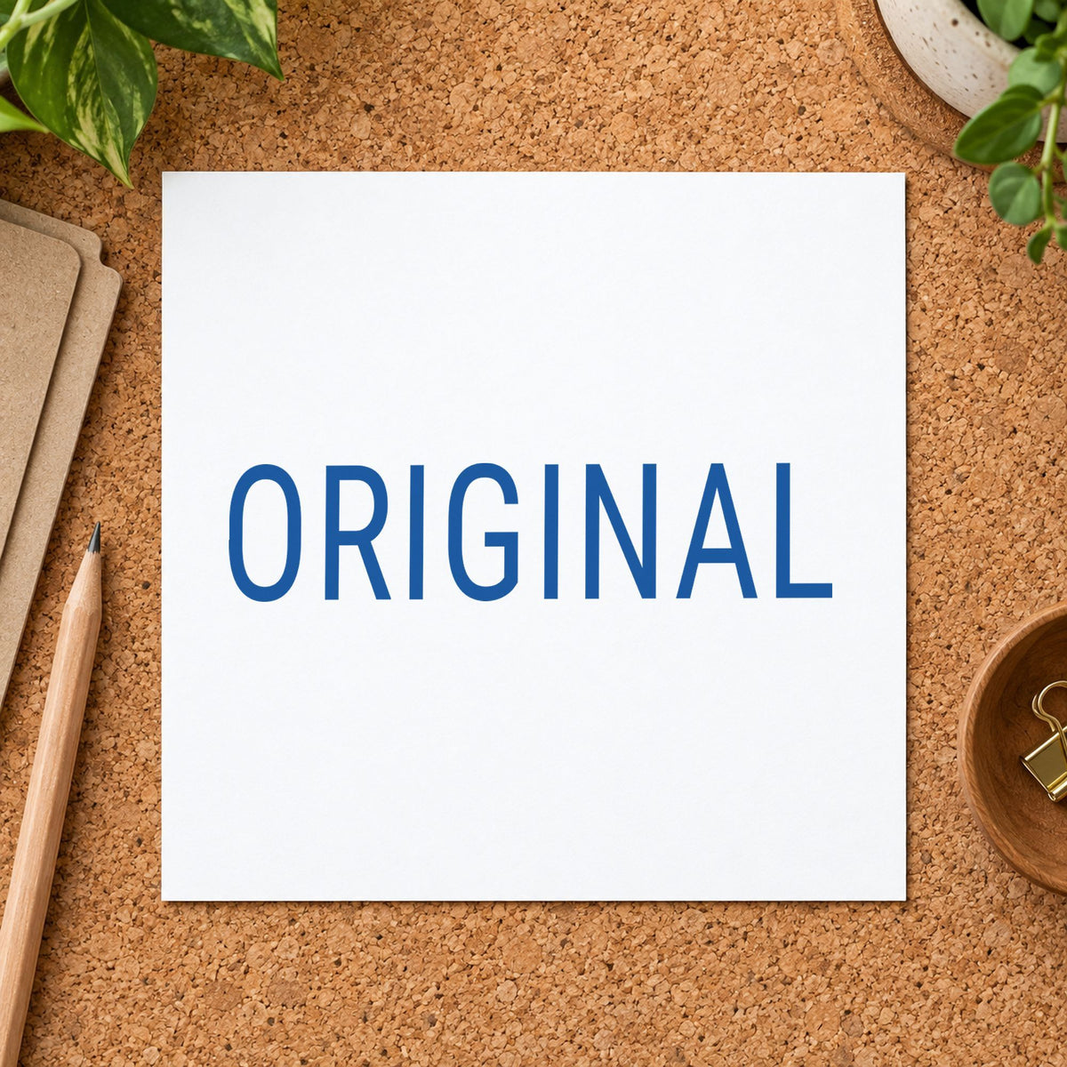 "Original" impression shown close up, rectangular imprint at 1/2 x 1-5/8 in