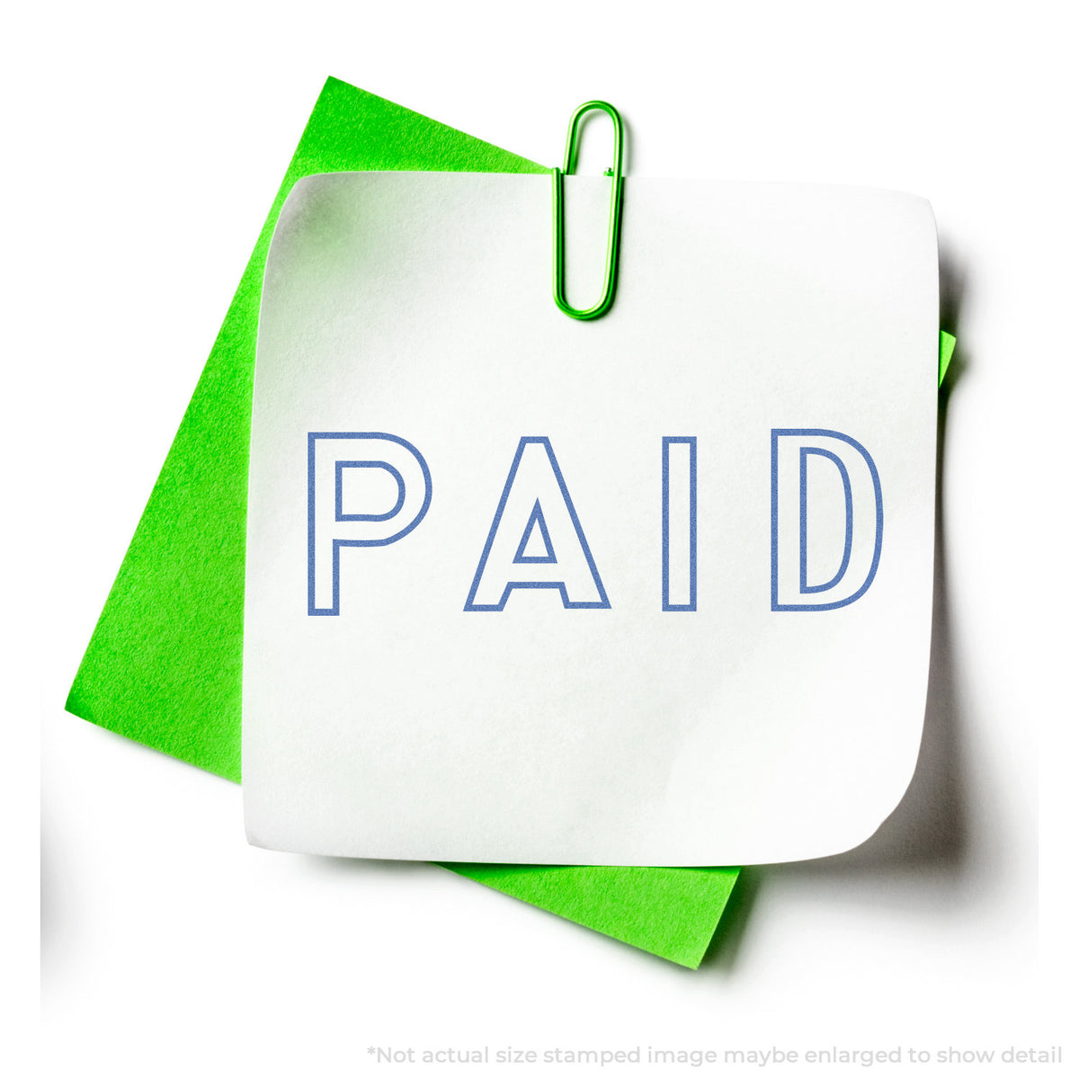 "Paid" stamp impression on light paper stock, Small Paid Stamp
