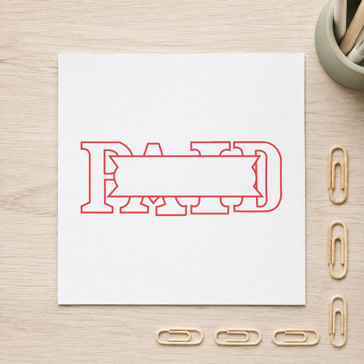 "Paid" imprint from fixed stock wording, no customization needed