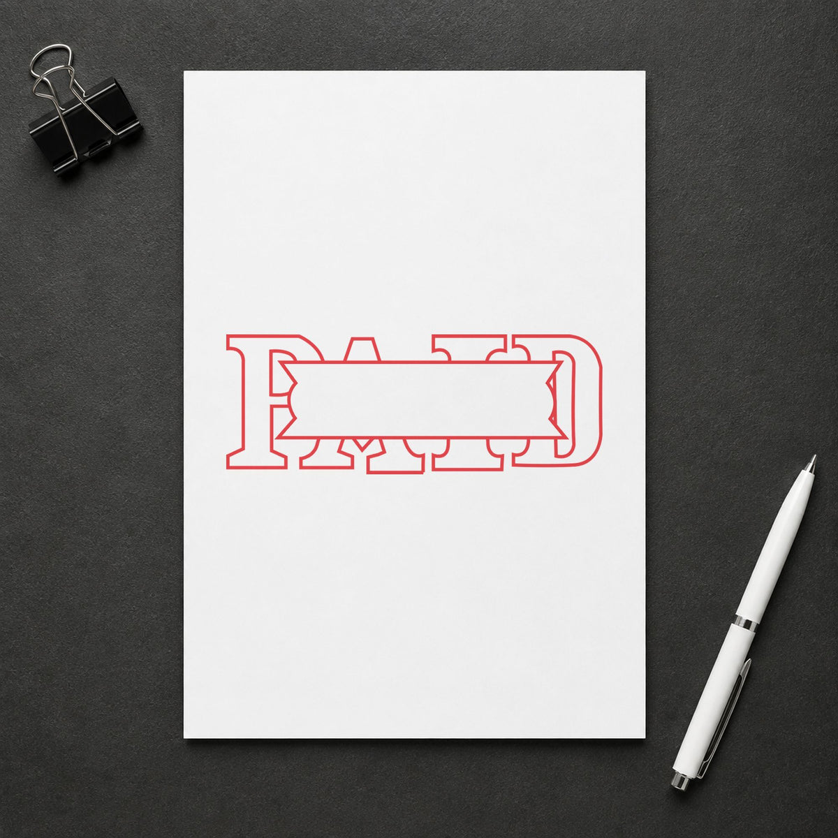 "Paid" mark added to paperwork with a pre-inked Xstamper stamp