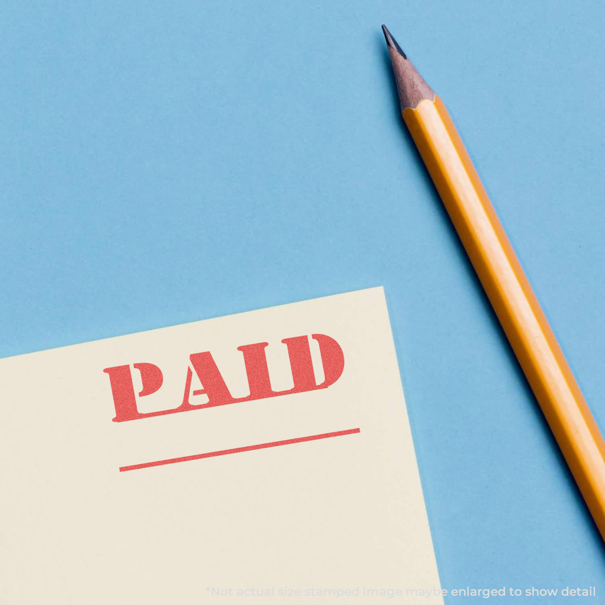 "Paid" imprint used to flag items for handling, Bold Red Paid Stamp