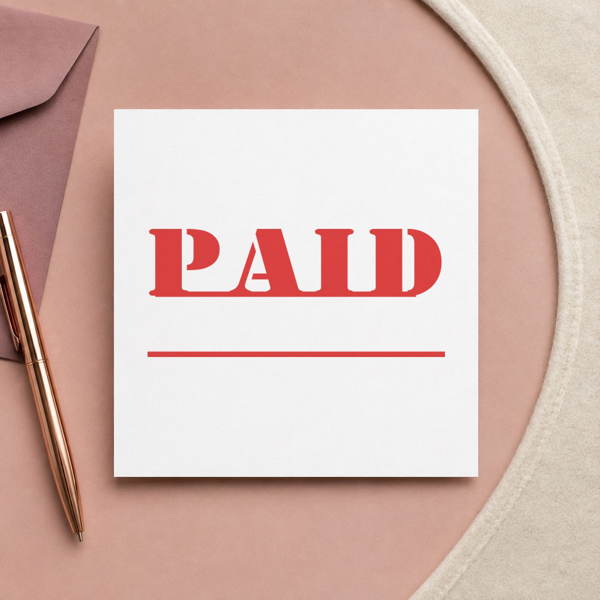 Marking a page "Paid" with the Bold Red Paid Stamp