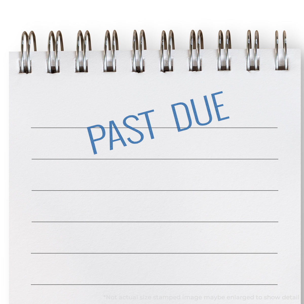 "Past due" mark stamped for document handling, Xstamper 1127 stamp