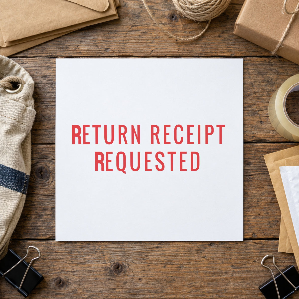 Marking a page "Return receipt requested" with the Return Receipt Requested Stamp
