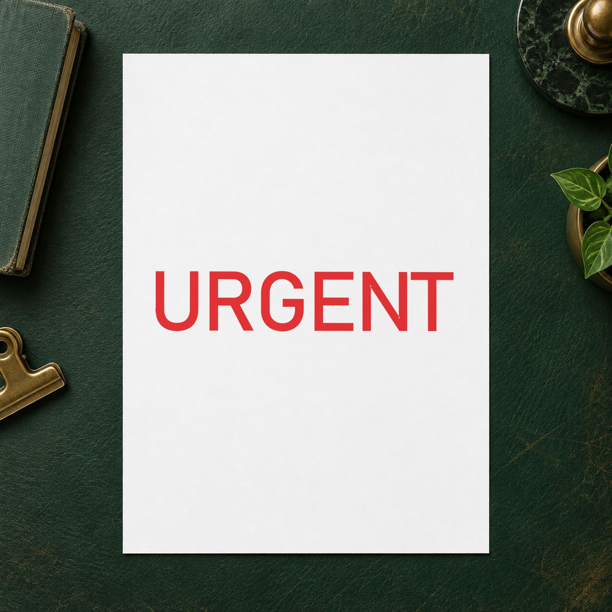 "Urgent" imprint stamped on a document with the Xstamper Urgent Document Stamp