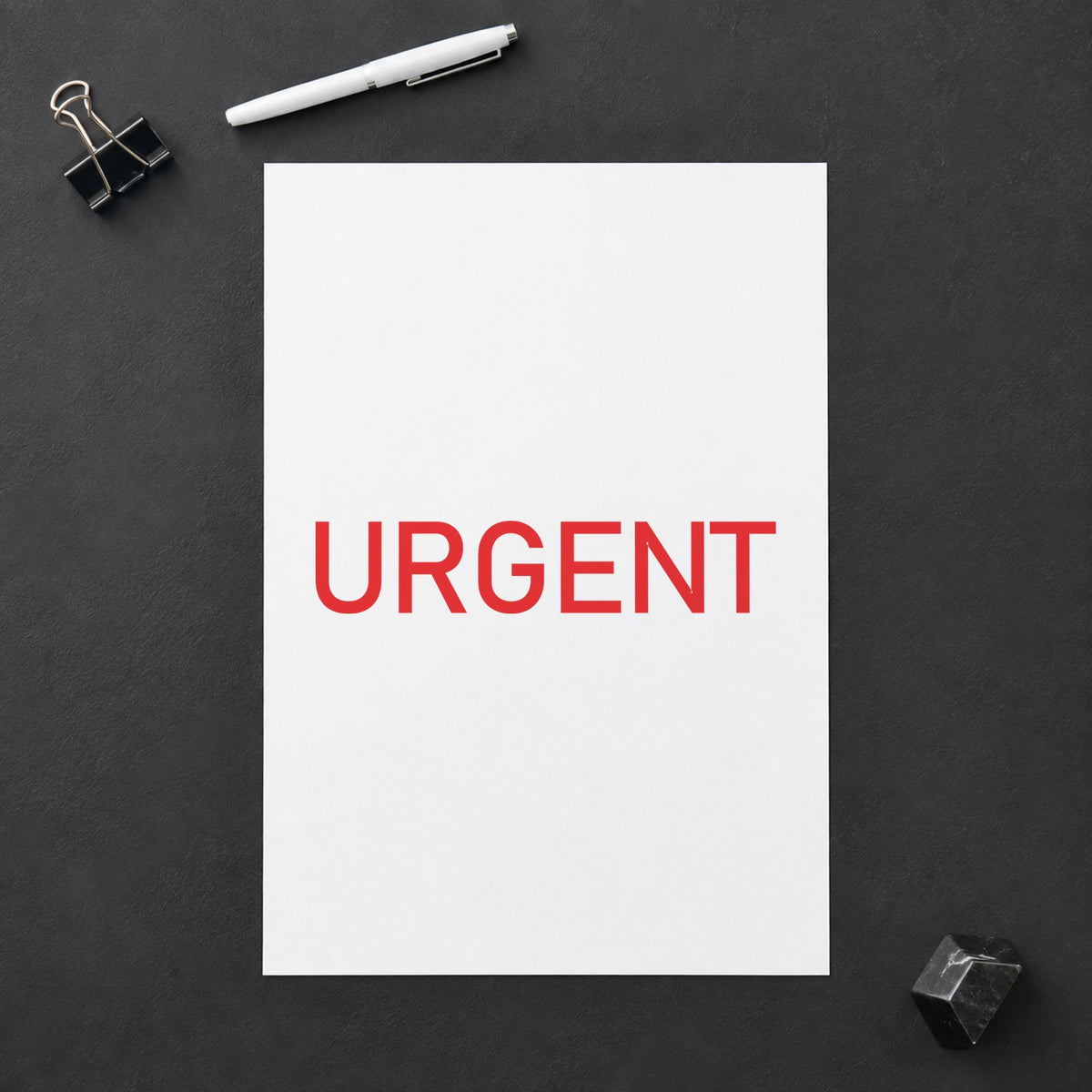 "Urgent" imprint from fixed stock wording, no customization needed