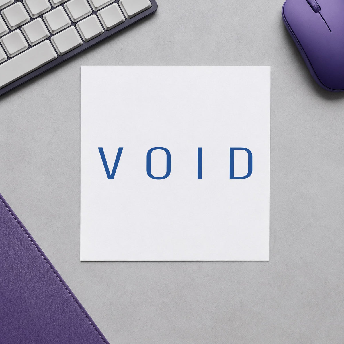 "Void" stamp impression made with pre-inked Xstamper 1117